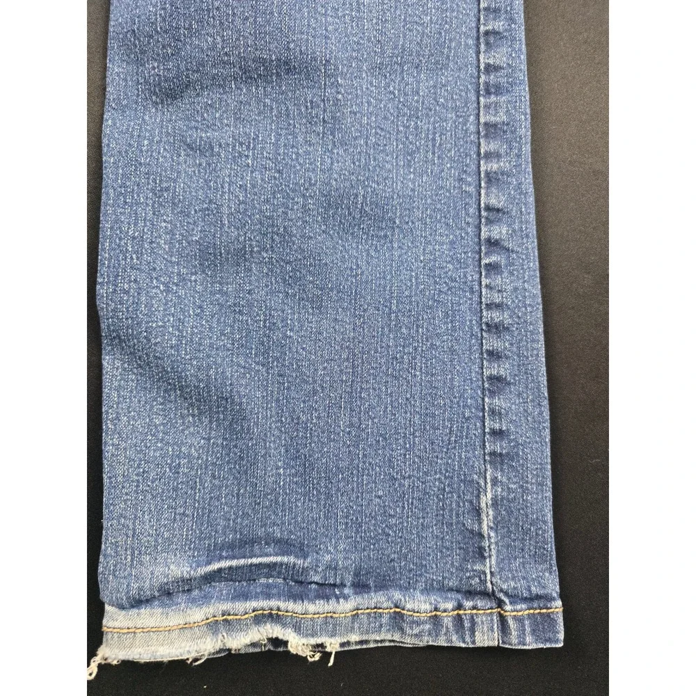Amethyst Jeans Womens 14 Blue Bootcut Medium Wash Whiskered Embroidered Stretch